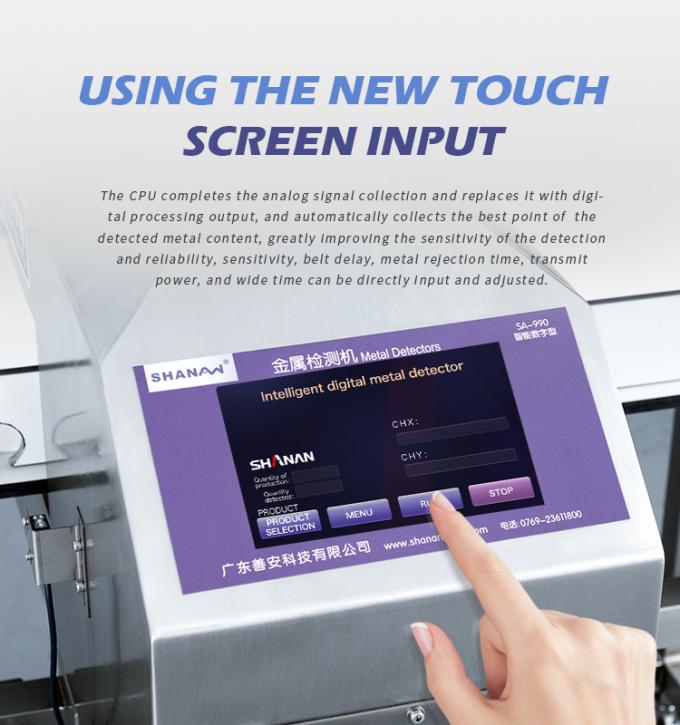 آشکارساز فلزی حرفه‌ای خودکار نوار نقاله استیل ضد زنگ برای کراکر پنیر، درجه غذایی دریایی، شیرینی، بیسکویت، گوشت، دارای گواهی CE 11